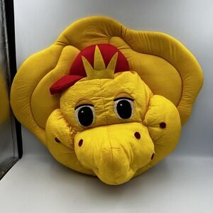 Vintage 1994 Barney And Friends BJ Dinosaur Head Plush Pillow Pal  16" Yellow